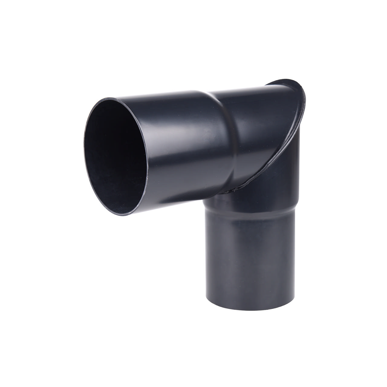 Knerør 90° 75mm sort