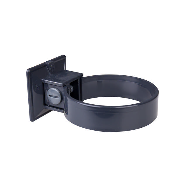 Rørklammer plast 75mm grafitt 2 stk.