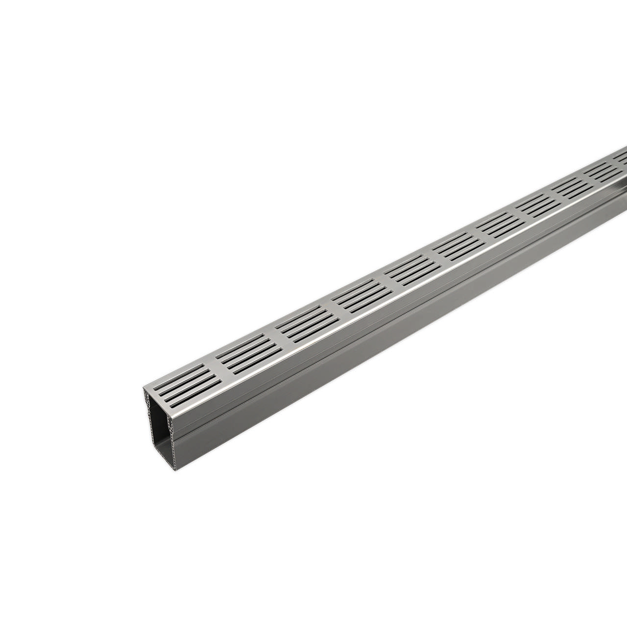SlimLine drenering med rist 1 m alu. sølv