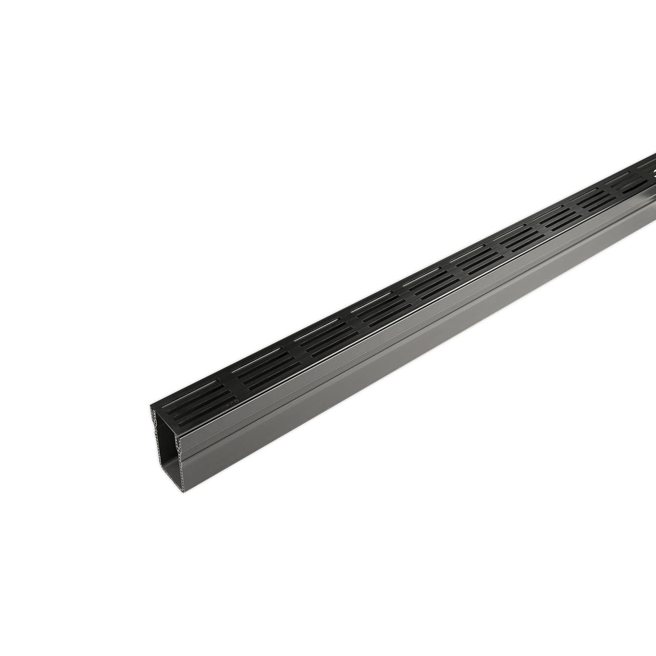SlimLine drenering med rist 1 m alu. svart
