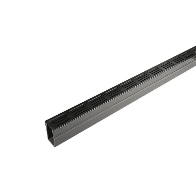 SlimLine drenering med rist 1 m alu. svart
