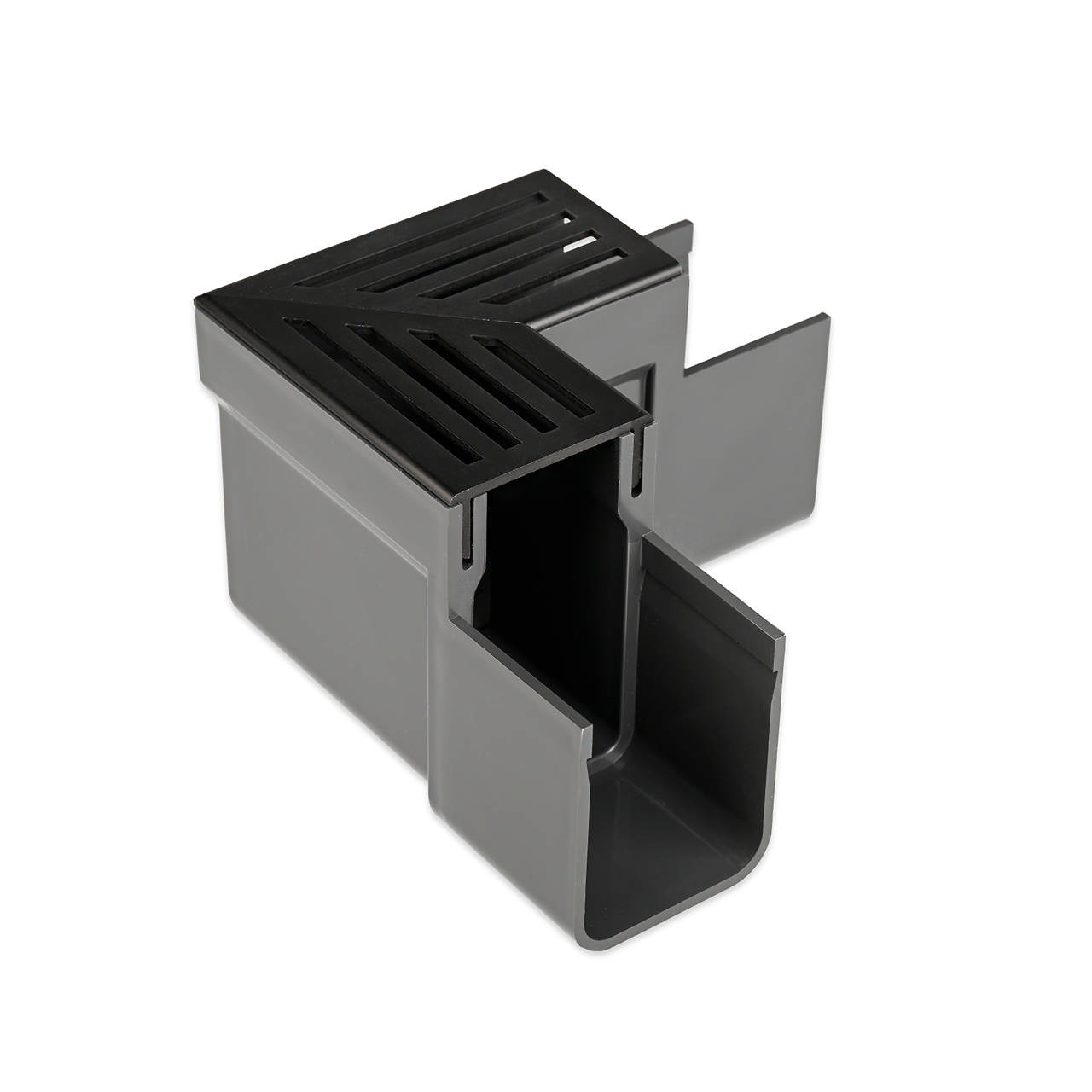 SlimLine hjørne m/rist alu. svart
