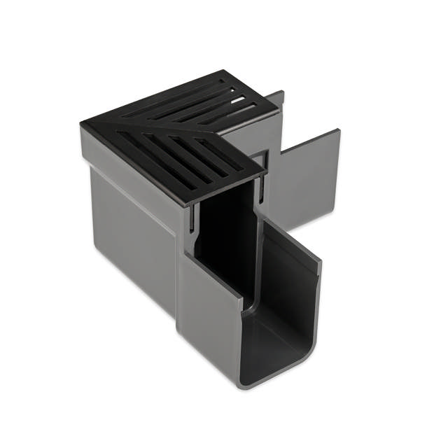 SlimLine hjørne m/rist alu. svart