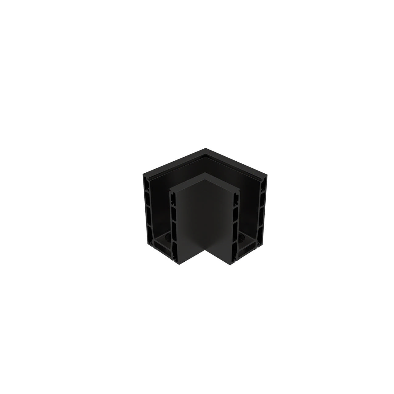 Hjørneprofil 90° toppmontert sort