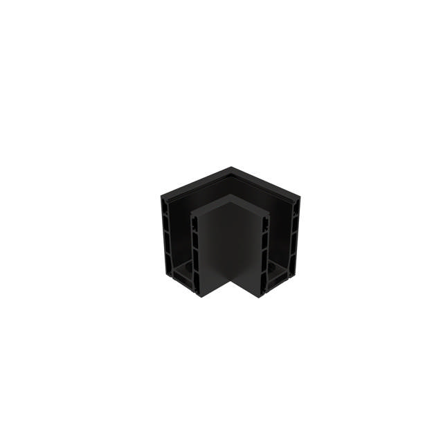 Hjørneprofil 90° toppmontert sort