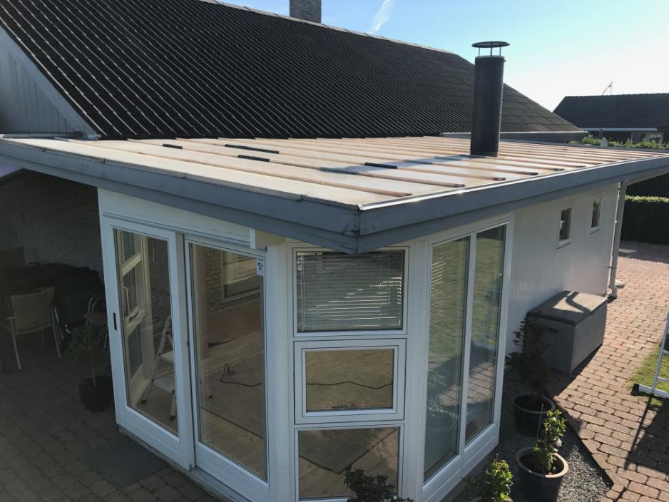 Før og etter bilder av 32 mm TwinLite tak