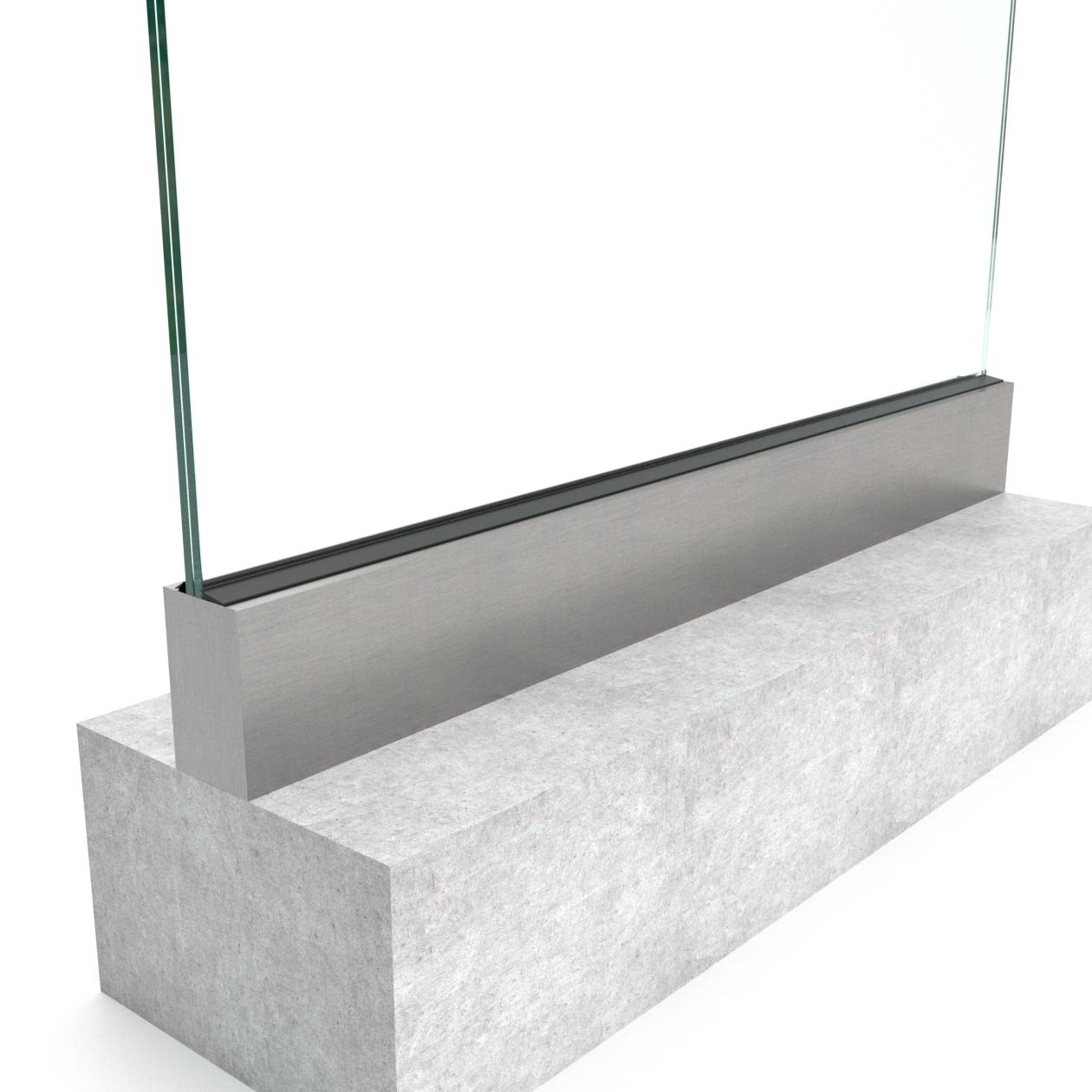 Stolpefritt glassrekkverk - Toppmontert