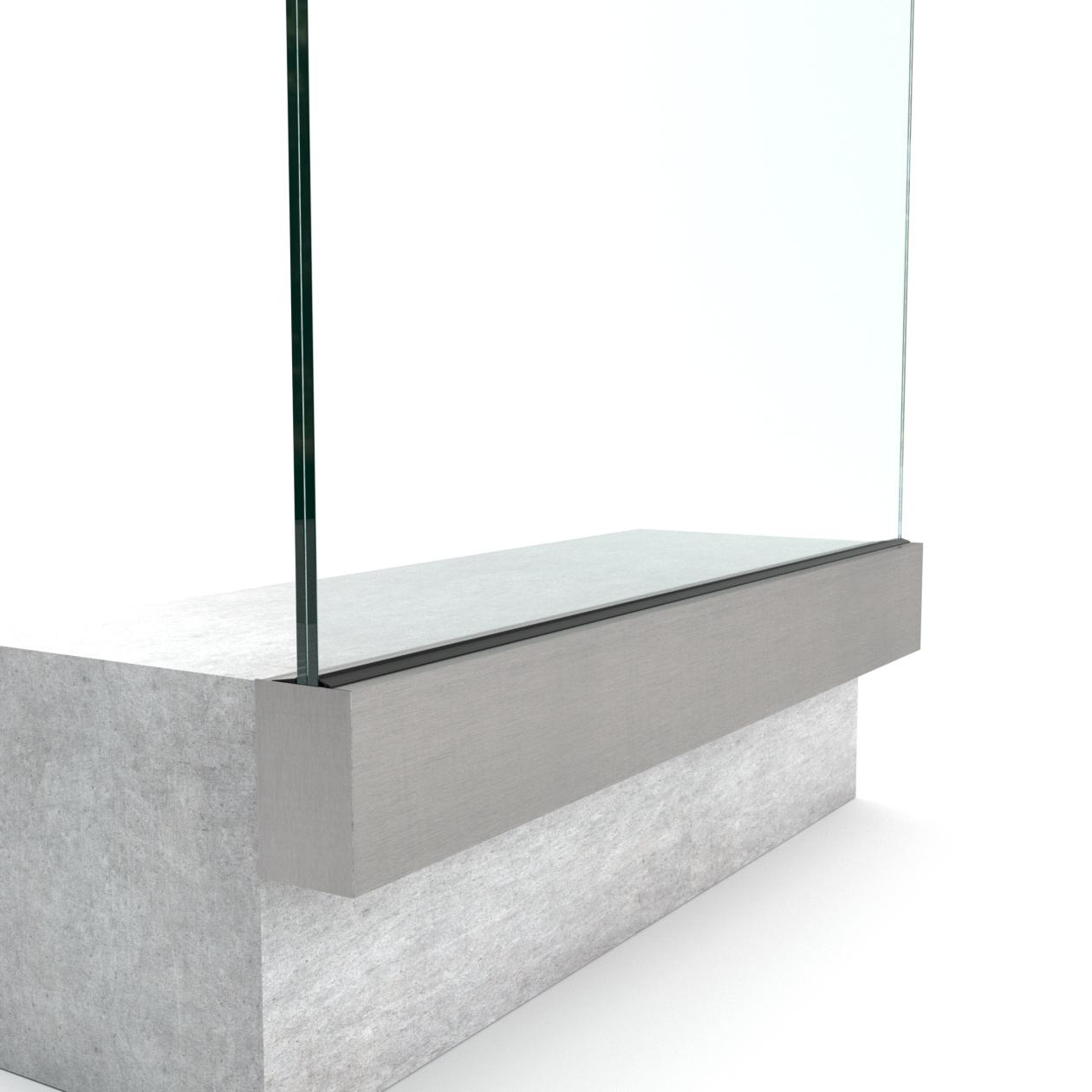Stolpefritt glassrekkverk - Frontmontert