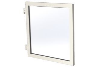 Port m/laminert klart glass, hvit