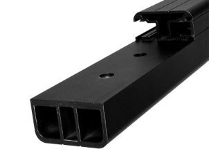 Midt/Endestolpe frontmontert 1,0 m, sort