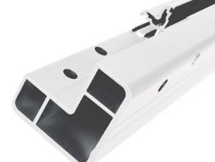 Hjørnestolpe 90gr utv. frontmontert 1,0 m, hvit