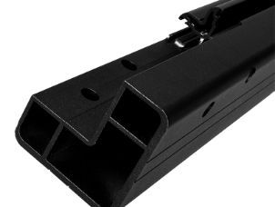 Hjørnestolpe 90gr utv. frontmontert 1,0 m, sort