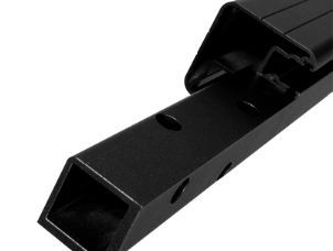 Hjørnestolpe 90gr innv. frontmontert 1,0 m, sort 